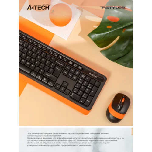 Клавиатура + мышь A4Tech Fstyler FG1010 клав:черный/оранжевый мышь:черный/оранжевый USB беспроводная Multimedia (FG1010 ORANGE) Клавиатура + мышь A4Tech Fstyler FG1010 клав:черный/оранжевый мышь:черный/оранжевый USB беспроводная Multimedia (FG1010 ORANGE)